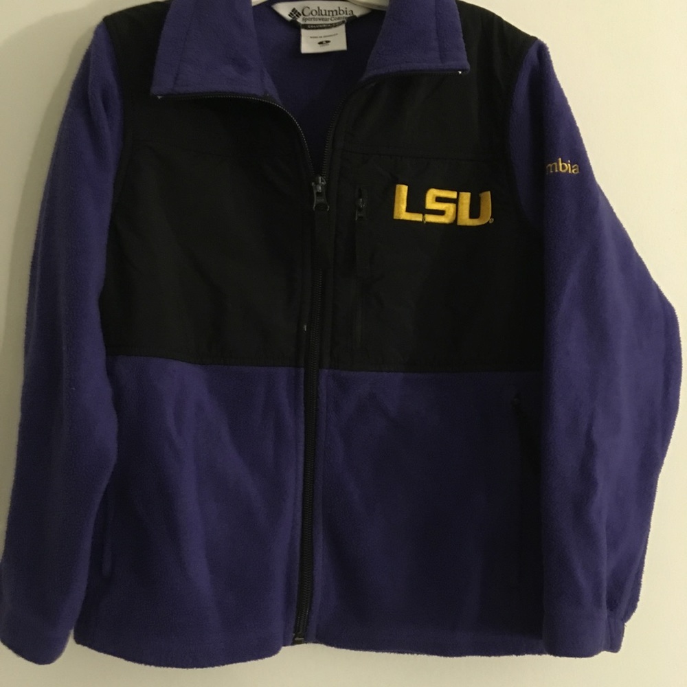 Columbia LSU Tigers Fleece Jacket w/Overlays YTH 8 🐅